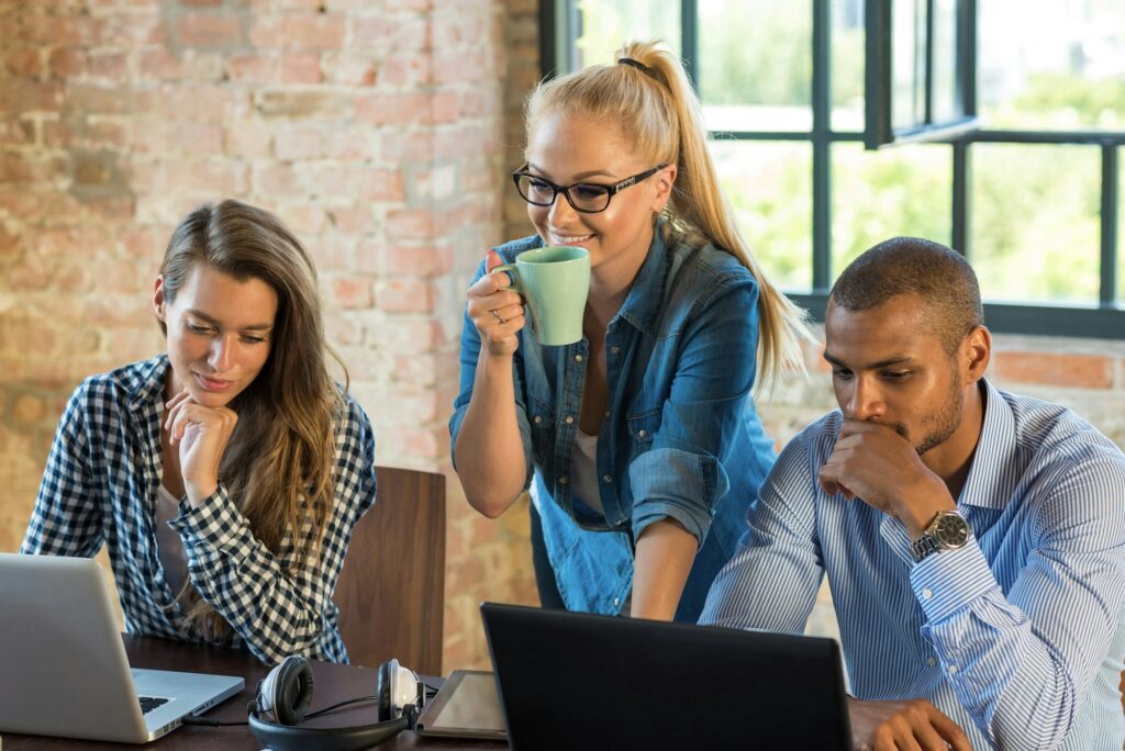 Young business people in office preparing foundation of a start-up company